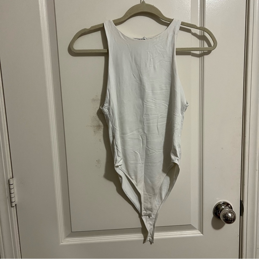 White Sleeveless Bodysuit